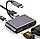Адаптер - переходник USB3.1 Type-C - HDMI - VGA - USB3.0 - USB3.1 Type-C, серый, фото 3