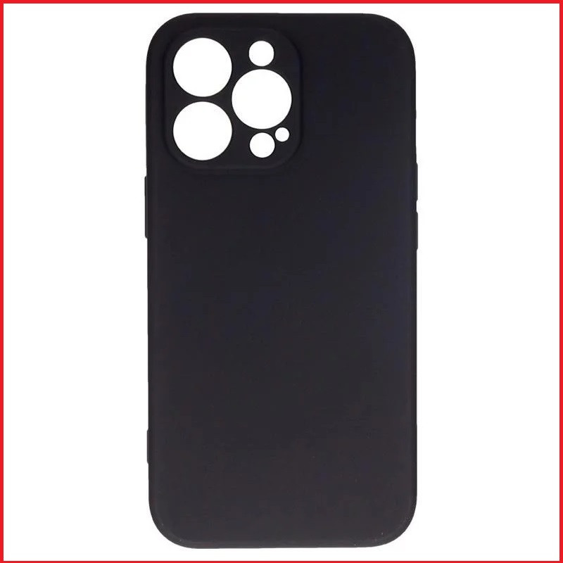 Чехол-накладка для Apple Iphone 15 Pro (силикон) черный с защитой камеры