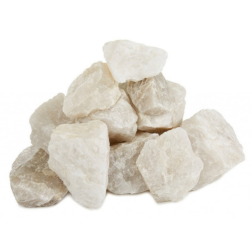 Камни белый кварцит колотый 20 кг для бани и сауны - фото 3 - id-p220765689