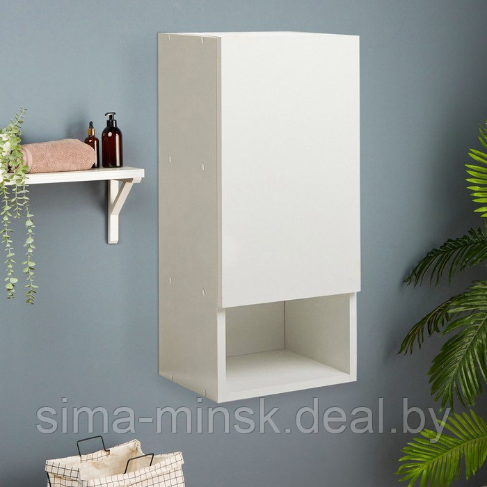 Шкаф навесной для ванной комнаты "Порто 40" (1 дверь), 40 х 24 х 72 см - фото 1 - id-p220765233