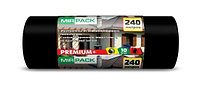 Мешки для мусора ПВД Mirpack "Premium+", 240л, 45мкм, 10шт, черные