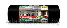Мешки для мусора ПВД Mirpack "Premium+", 240л, 45мкм, 10шт, черные