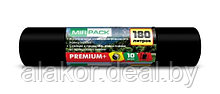 Мешки для мусора ПВД Mirpack "Premium+", 180л, 35мкм, 10шт, черные