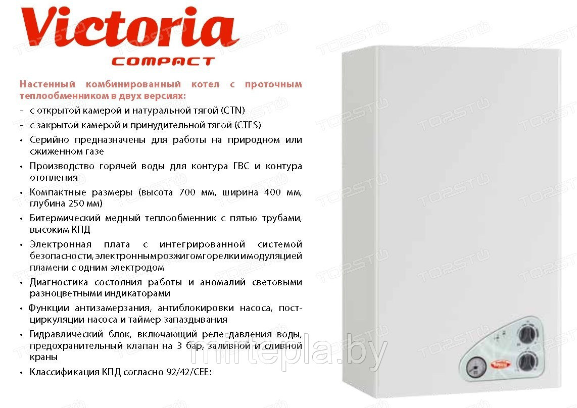 Газовый настенный котел Fondital Victoria Compact CTN 24 AF - фото 6 - id-p220767053