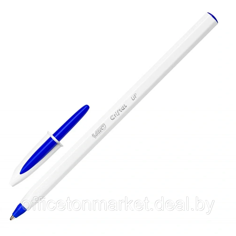 Ручка шариковая "Bic Cristal Up", 0.35 мм, белый, синий, стерж. синий - фото 2 - id-p220764186