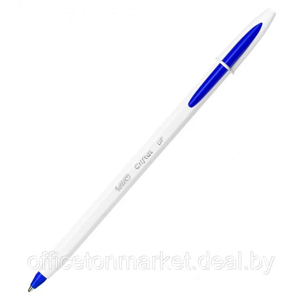 Ручка шариковая "Bic Cristal Up", 0.35 мм, белый, синий, стерж. синий - фото 3 - id-p220764186