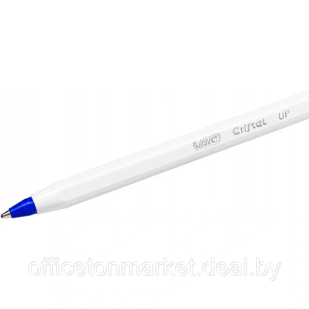 Ручка шариковая "Bic Cristal Up", 0.35 мм, белый, синий, стерж. синий - фото 4 - id-p220764186
