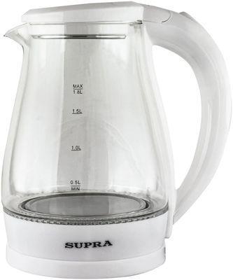 Чайник электрический Supra KES-1856G, 1500Вт, белый и прозрачный - фото 1 - id-p220449714