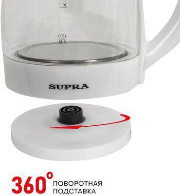 Чайник электрический Supra KES-1856G, 1500Вт, белый и прозрачный - фото 2 - id-p220449714