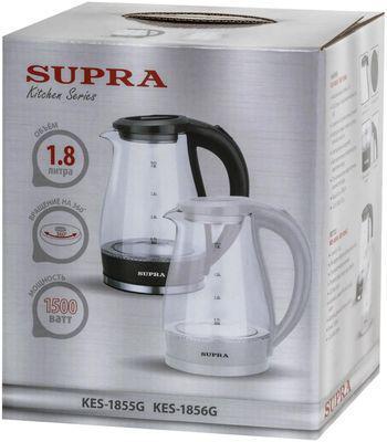 Чайник электрический Supra KES-1856G, 1500Вт, белый и прозрачный - фото 3 - id-p220449714