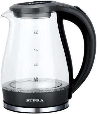 Чайник электрический Supra KES-1855G, 1500Вт, черный и прозрачный - фото 1 - id-p220449715