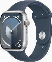 Смарт-часы Apple Watch Series 9 A2980, 45мм, серебристый / синий [mr9e3ll/a]