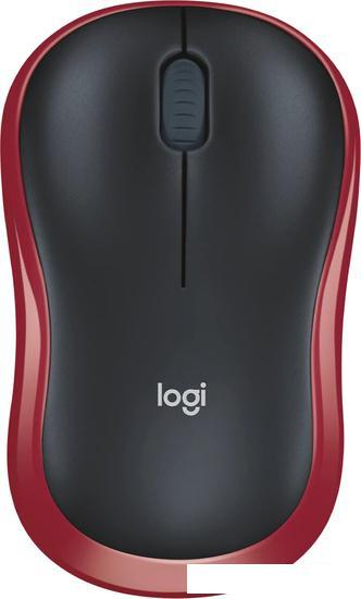 Мышь Logitech M186 (черный/красный)