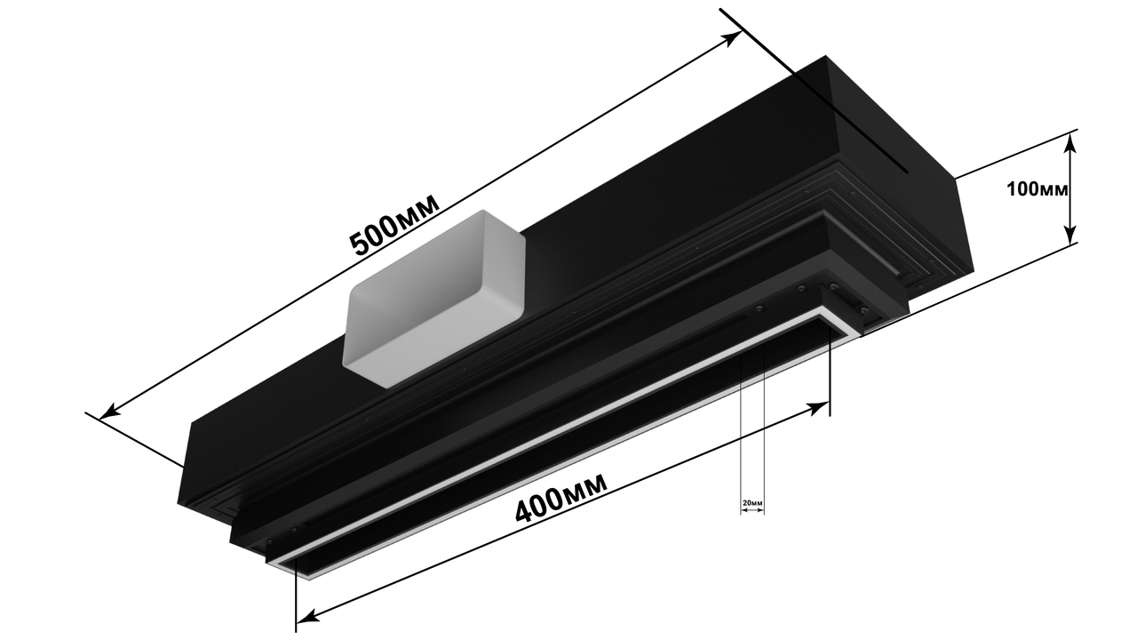 Диф-Луч-400Ч-2 Вентиляционный диффузор для натяжного потолка, черный - фото 2 - id-p179649021