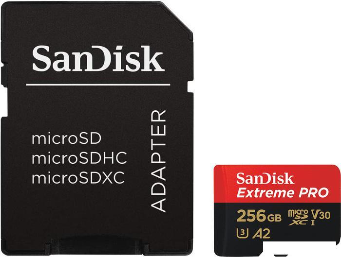 Карта памяти SanDisk Extreme PRO microSDXC SDSQXCD-256G-GN6MA 256GB (с адаптером) - фото 1 - id-p220712772