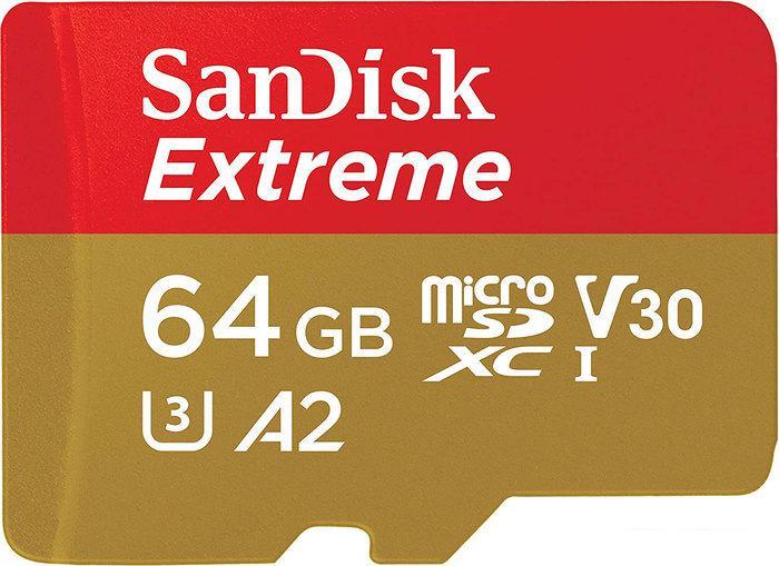 Карта памяти SanDisk Extreme microSDXC SDSQXAH-064G-GN6MN 64GB - фото 1 - id-p220712783