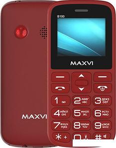 Кнопочный телефон Maxvi B100 (винный красный)