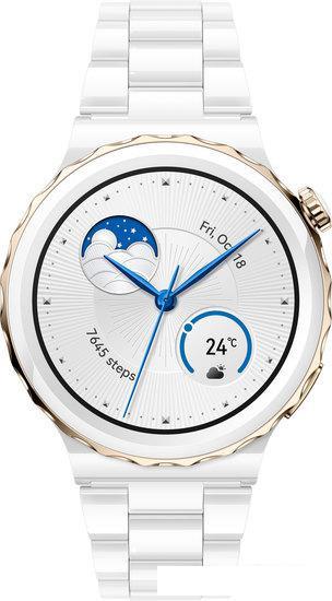 Умные часы Huawei Watch GT 3 Pro Ceramic 43 мм (белый/керамика) - фото 3 - id-p220709884