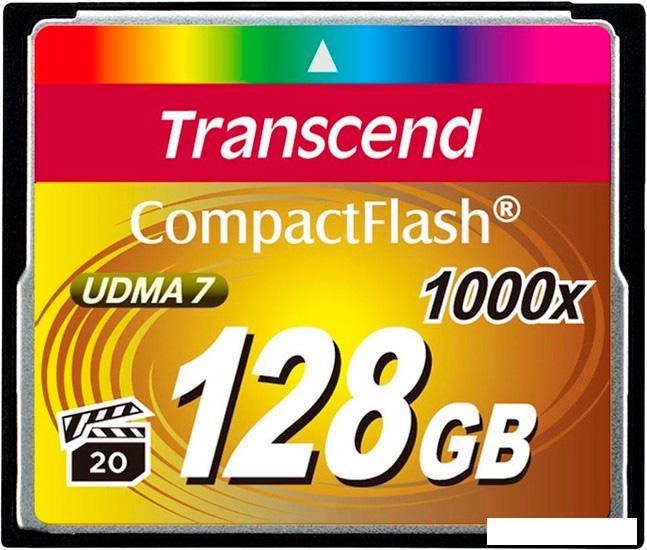 Карта памяти Transcend 1000x CompactFlash Ultimate 128GB (TS128GCF1000) - фото 1 - id-p220712894