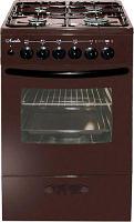 Газовая плита Лысьва ЭГ 404 МС-2у, электрическая духовка, стеклянная крышка, чугун, коричневый