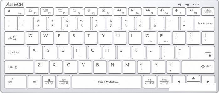 Клавиатура A4Tech Fstyler FX51 (серебристый/белый), фото 2