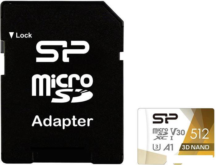 Карта памяти Silicon-Power Superior Pro microSDXC SP512GBSTXDU3V20AB 512GB (с адаптером)