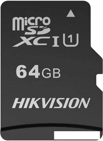 Карта памяти Hikvision microSDHC HS-TF-C1(STD)/64G/Adapter 64GB (с адаптером) - фото 1 - id-p220711995