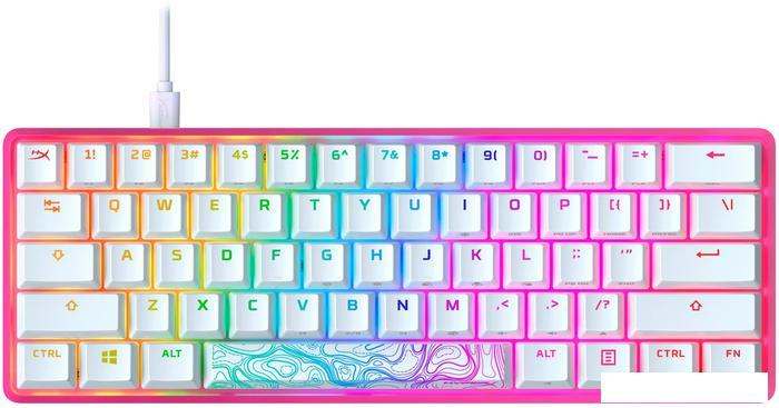 Клавиатура HyperX Alloy Origins 60 Pink (HyperX Red, нет кириллицы) - фото 1 - id-p220712077
