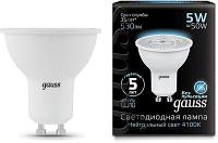 Упаковка ламп LED GAUSS GU10, рефлектор, 5Вт, 10 шт. [101506205]