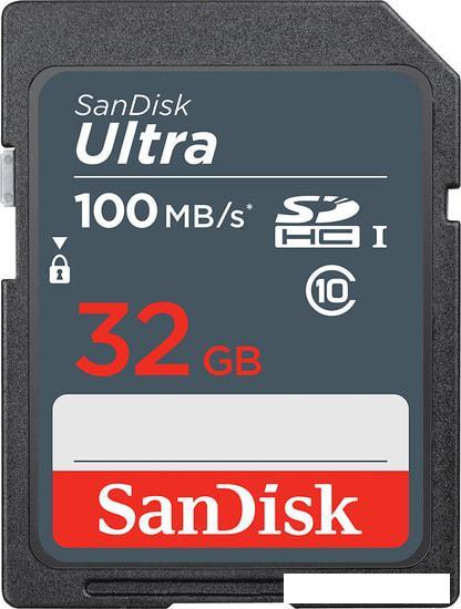 Карта памяти SanDisk Ultra SDHC SDSDUNR-032G-GN3IN 32GB - фото 1 - id-p220711041