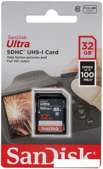 Карта памяти SanDisk Ultra SDHC SDSDUNR-032G-GN3IN 32GB - фото 3 - id-p220711041