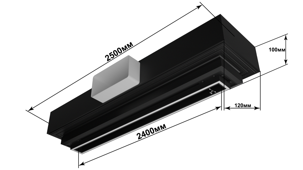 Диф-Луч-2400Ч-2 Вентиляционный диффузор для натяжного потолка, черный - фото 2 - id-p203483548