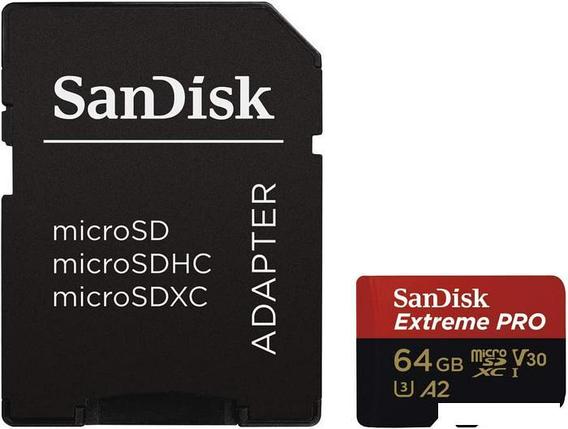 Карта памяти SanDisk Extreme PRO microSDXC SDSQXCU-064G-GN6MA 64GB (с адаптером), фото 2
