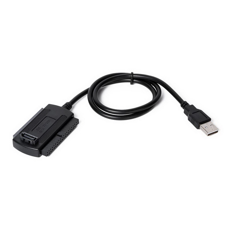Адаптер - переходник - кабель USB2.0 - IDE/SATA для жесткого диска SSD/HDD 2.5 /3.5 , черный - фото 1 - id-p220769479