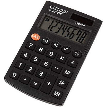 Калькулятор карманный Citizen "SLD-200NR", 8-разрядный, черный - фото 1 - id-p220768945