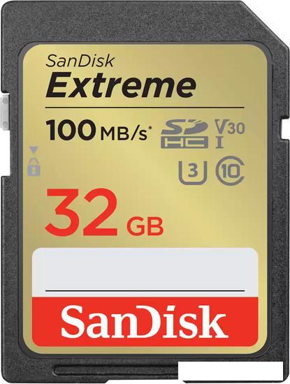 Карта памяти SanDisk Extreme SDHC SDSDXVT-032G-GNCIN 32GB - фото 1 - id-p220712475