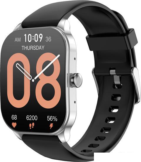 Умные часы Amazfit Pop 3S (серебристый, с силиконовым ремешком)