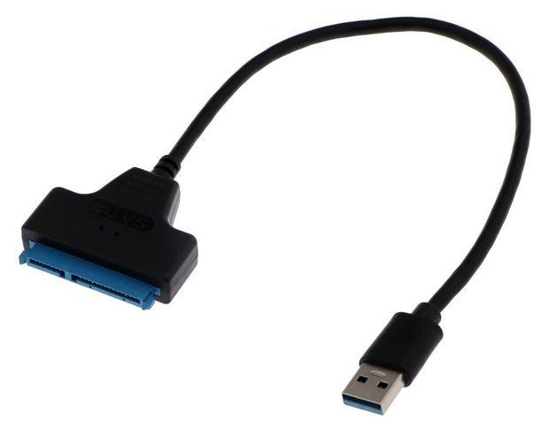 Адаптер - переходник - кабель SATA - USB3.0 для жесткого диска SSD/HDD 2.5 , ver.02, черный - фото 1 - id-p220771089