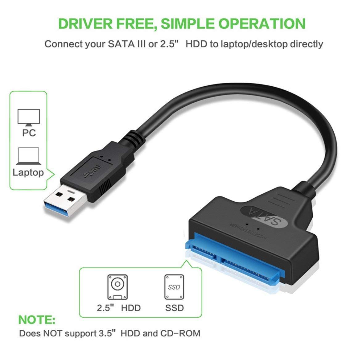 Адаптер - переходник - кабель SATA - USB3.0 для жесткого диска SSD/HDD 2.5 , ver.02, черный - фото 5 - id-p220771089