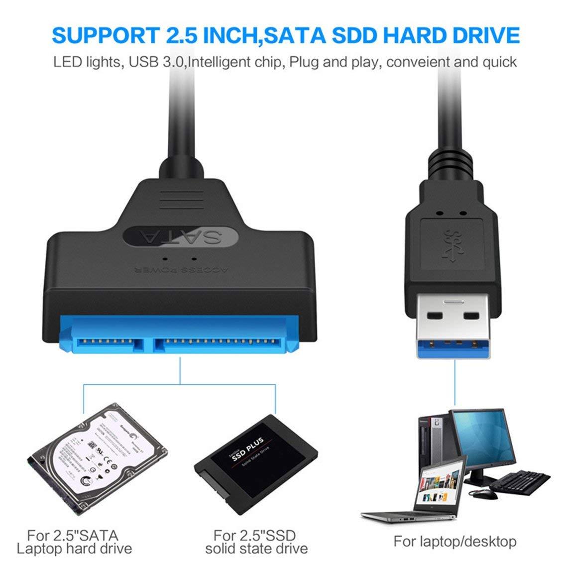 Адаптер - переходник - кабель SATA - USB3.0 для жесткого диска SSD/HDD 2.5 , ver.02, черный - фото 6 - id-p220771089