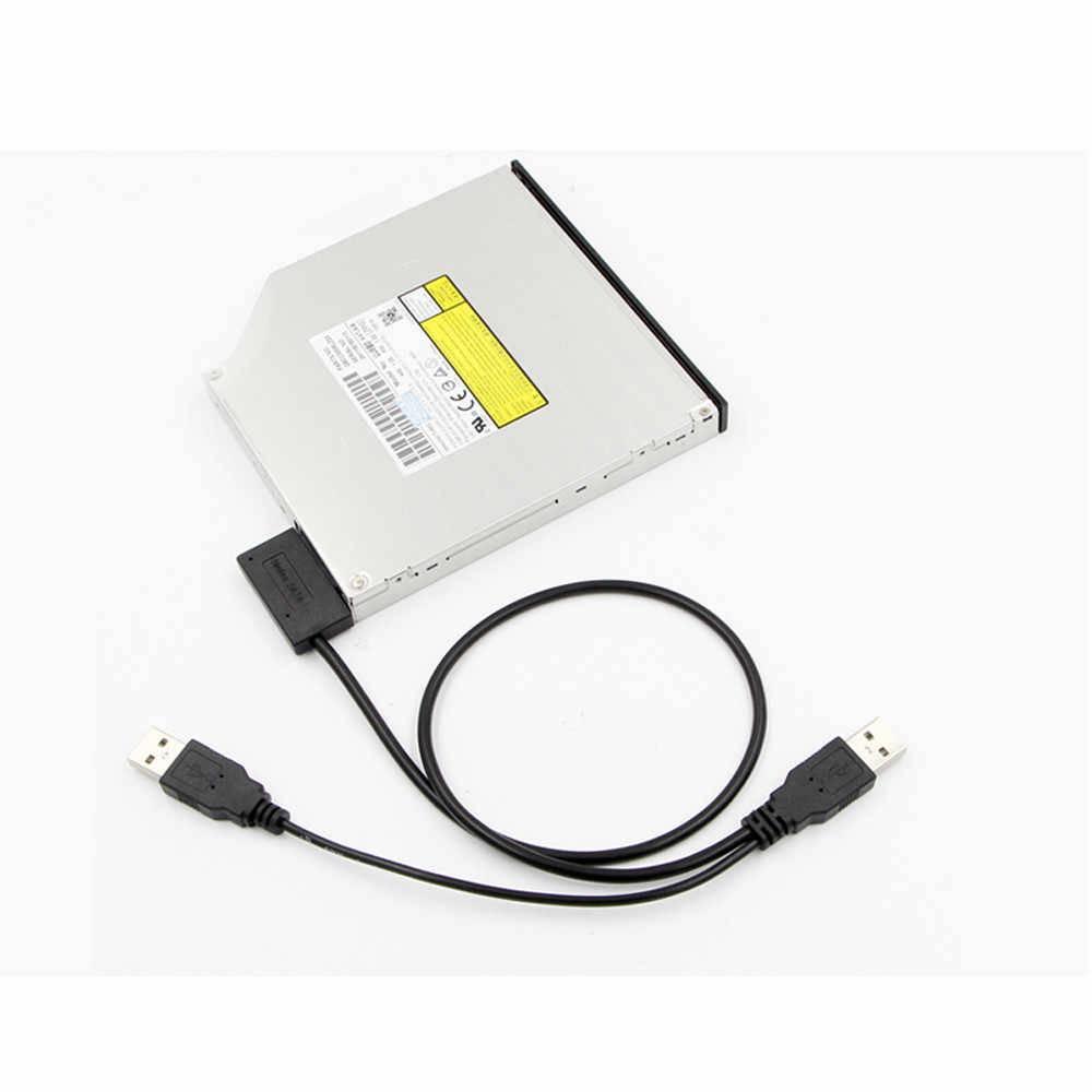 Адаптер - переходник - кабель SATA 6+7 pin - 2x USB2.0 для DVD-привода ноутбука, черный - фото 2 - id-p220771278