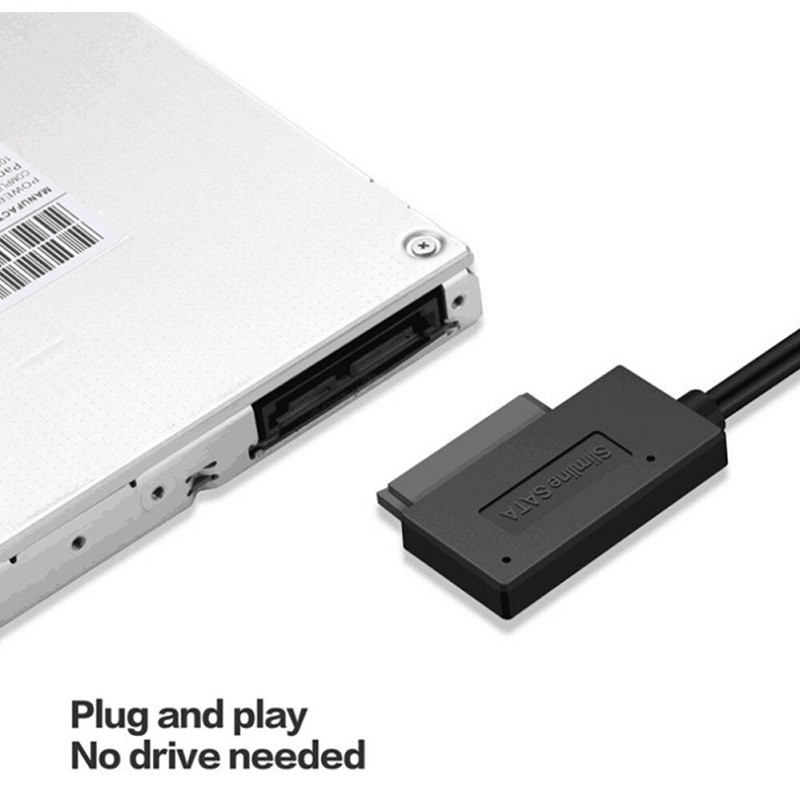 Адаптер - переходник - кабель SATA 6+7 pin - USB2.0 для DVD-привода ноутбука, черный - фото 2 - id-p220771284