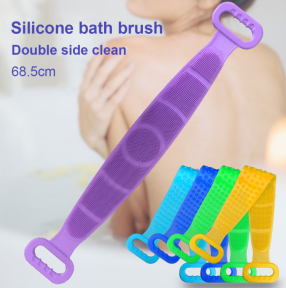 Мочалка-скрабер силиконовая, массажная Silics Gil Bath Towel  МИКС цветов, фото 1