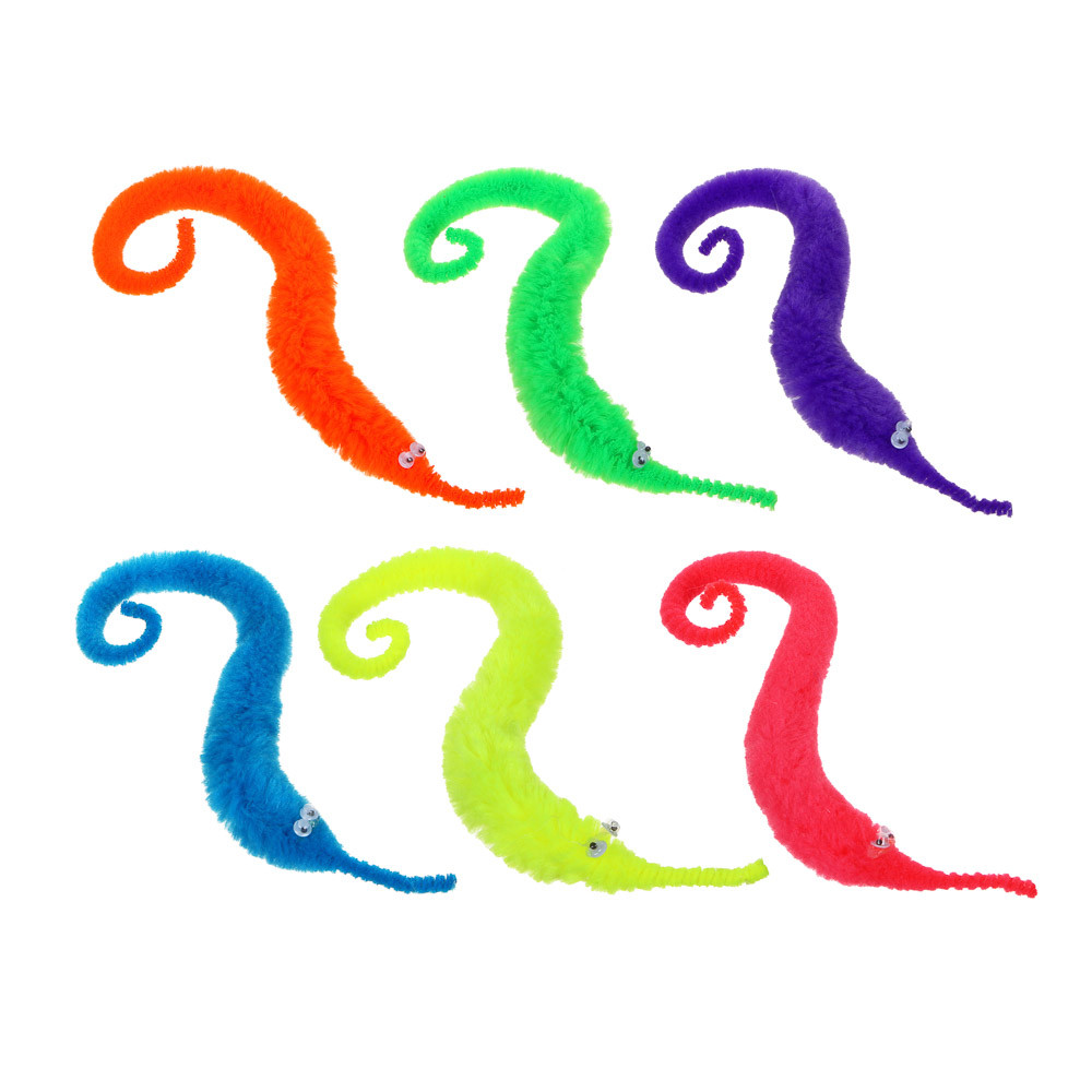 Игрушка Извилистый червяк, полиэстер, 23х2см, 6 цветов 264-857 - фото 2 - id-p220772783