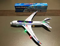 Игрушечный Самолет большой AIR BUS 787 свет, звук, движение,арт.lx385, 58 см