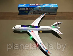 Игрушечный Самолет большой AIR BUS 787 свет, звук, движение,арт.lx385, 58 см