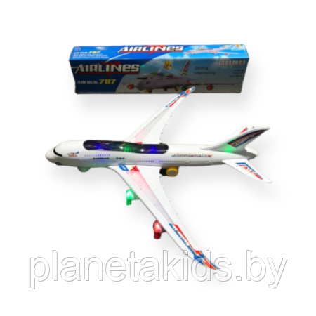 Игрушечный Самолет большой AIR BUS 787 свет, звук, движение,арт.lx385, 58 см - фото 2 - id-p220772826