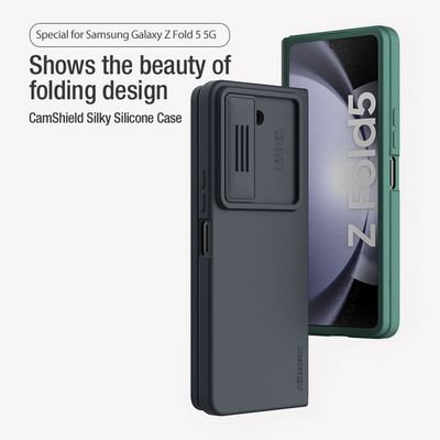 Силиконовый чехол Nillkin CamShield Silky Silicone Case Черный для Samsung Galaxy Z Fold 5 - фото 8 - id-p220773564