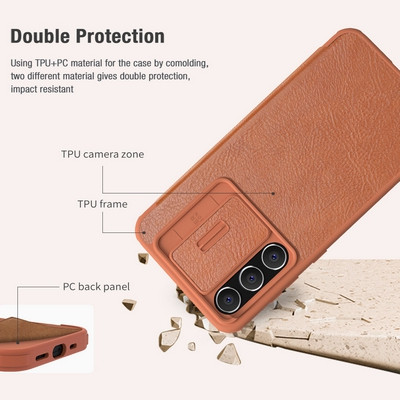 Кожаный чехол Nillkin Qin Pro Leather Case Черный для Samsung Galaxy S23 FE - фото 5 - id-p220773571