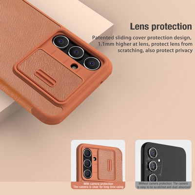Кожаный чехол Nillkin Qin Pro Leather Case Красный для Samsung Galaxy S23 FE - фото 4 - id-p220773573